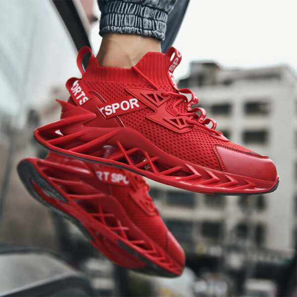 

Men Letter Slingback Decor Running Shoes, Red