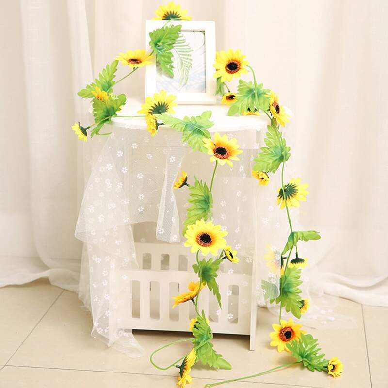 

1pc Artificial Sunflower Vine, Yellow