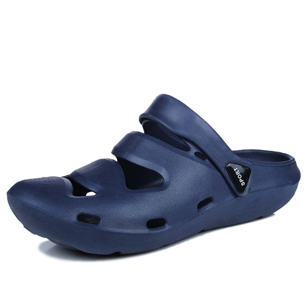 

Men Hollow Out Design Vented Clogs, Blue