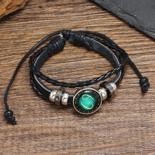 

Cancer Symbol Print Layered Bracelet, Multicolor