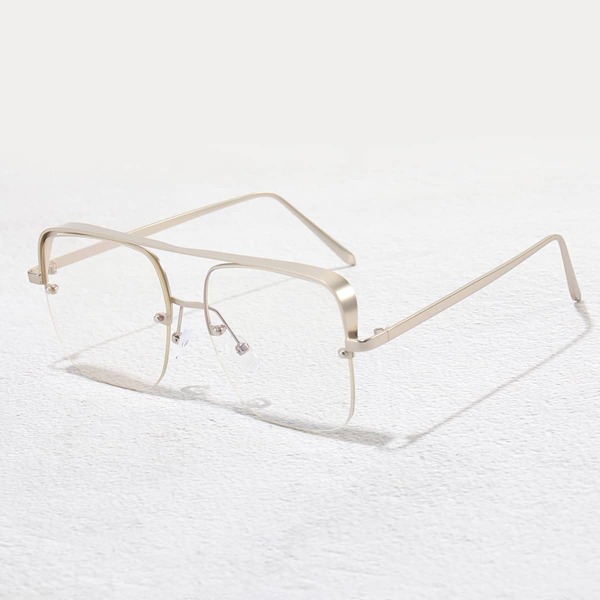 

Men Anti-Blue Light Eyeglasses, Silver