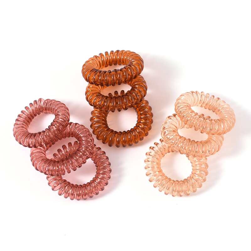 

9pcs Telephone Wire Hair Tie, Multicolor