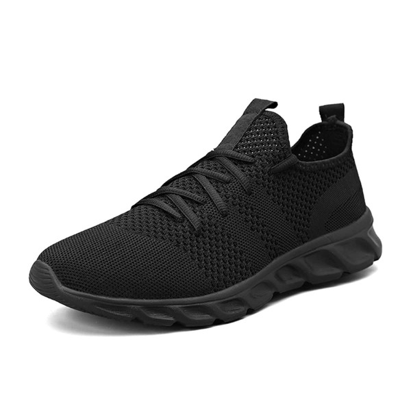 

Men Knit Detail Lace-up Front Sneakers, Black