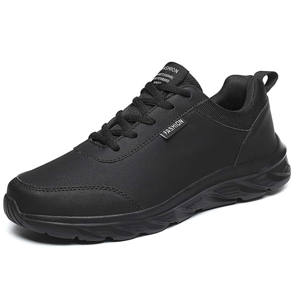 

Men Minimalist Lace Up Front Sports Shoes, Black