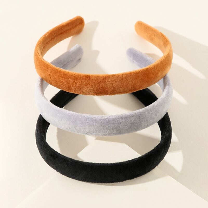 

3pcs Solid Headband, Multicolor