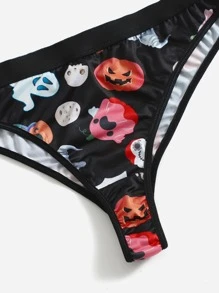 Set de lencería con estampado de halloween - Multicolor - Ver 5