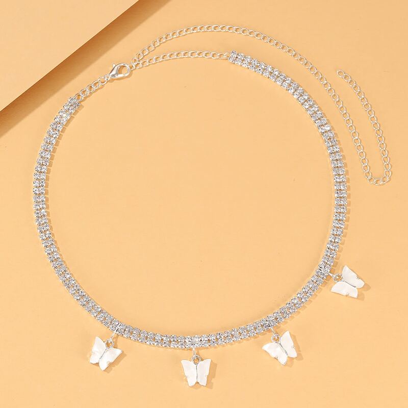 

Butterfly Decor Chain Necklace, Silver