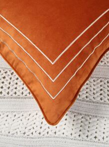 Embroidery Cushion Cover Without Filler, Orange Throw Pillow Case, For Sofa, Living Room - Orange - View 7