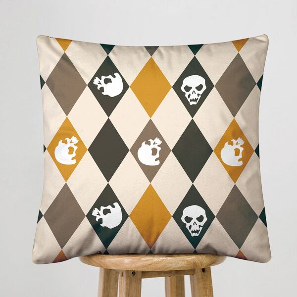 

Halloween Skull Cushion Cover Without Filler, Multicolor