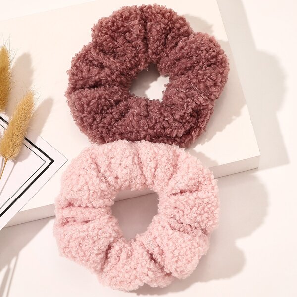

2pcs Solid Scrunchie, Multicolor