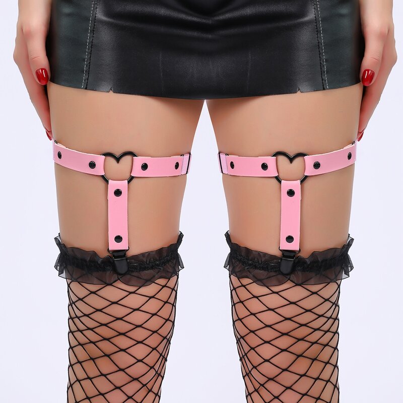 

2pcs Heart Decor Garter Belt, Pink