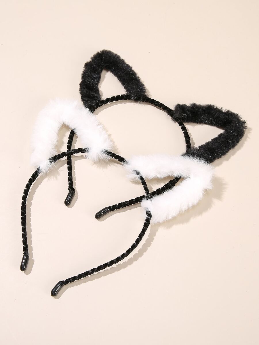 2pcs Cat Ear Decor Hair Hoop - Multicolor - View 1