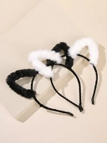 2pcs Cat Ear Decor Hair Hoop - Multicolor - View 2