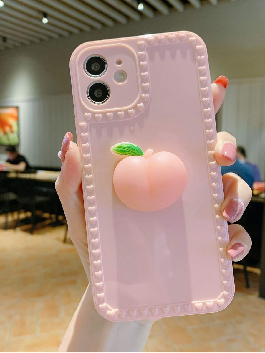 Peach Decor Phone Case - Pink - View 1