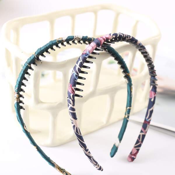 

2pcs Simple Hair Hoop, Multicolor