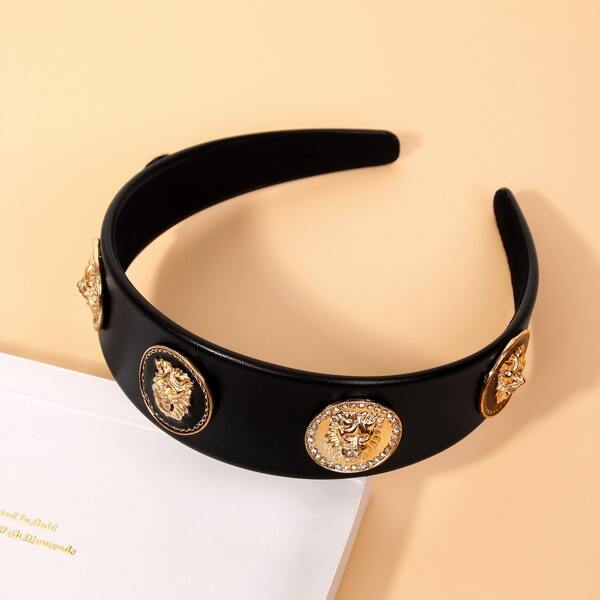 

Rhinestone Detail Wide Hair Hoop, Black