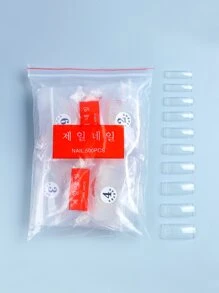 Elevate Your Style With 500Pcs Bag Transparent Long Square Resin Extended Fake Nails For Women And Girls Press On Nails Nail Supplies Nails - Clear - View 1