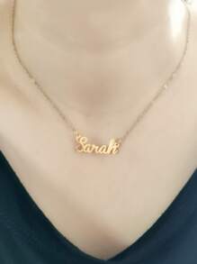 Letter Charm Necklace - Yellow Gold - View 1