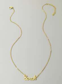 Letter Charm Necklace - Yellow Gold - View 2