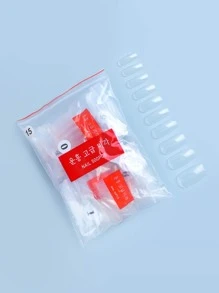 Eleve su estilo con una bolsa de 500 piezas de uñas postizas extendidas de resina cuadrada larga transparente para mujeres y niñas - transparente - Ver 2