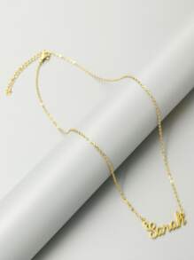 Letter Charm Necklace - Yellow Gold - View 3