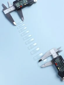 Eleve su estilo con una bolsa de 500 piezas de uñas postizas extendidas de resina cuadrada larga transparente para mujeres y niñas - transparente - Ver 4