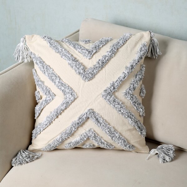 

Tufted Tassel Cushion Cover Without Filler, Multicolor