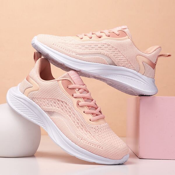 

Minimalist Lace Up Front Sports Shoes, Pink
