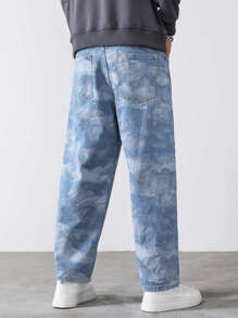 Manfinity Men Washed Straight Leg Jeans - Light Wash - View 2