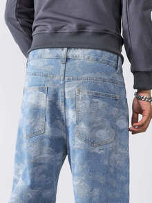 Manfinity Men Washed Straight Leg Jeans - Light Wash - View 4