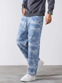 Manfinity Men Washed Straight Leg Jeans - Light Wash - View 6