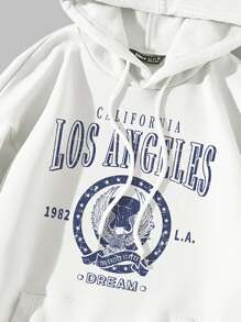 SHEIN Unity 字母圖案袋鼠口袋保暖連帽衫