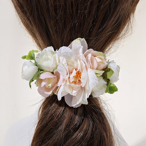 

Fabric Flower Decor Hair Tie, Multicolor