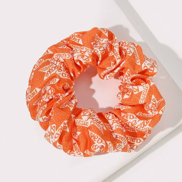 

Letter Graphic Scrunchie, Orange