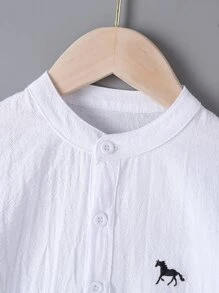 小男童馬刺繡襯衫