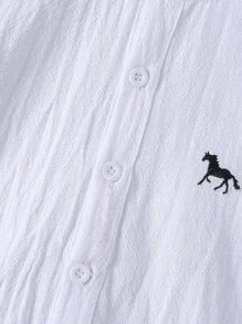 小男童馬刺繡襯衫