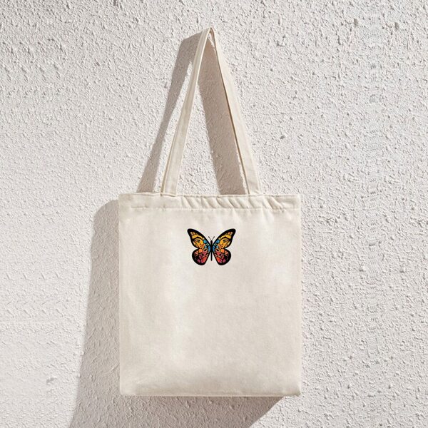 

Butterfly Graphic Shopper Bag, Beige