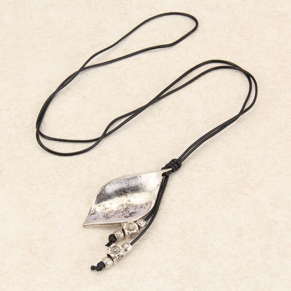 

Leaf Charm Necklace, Multicolor