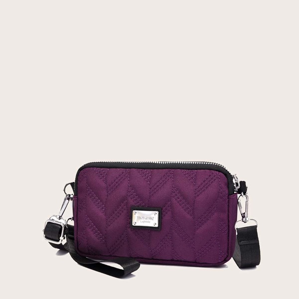 

Quilted Crossbody Bag, Purple