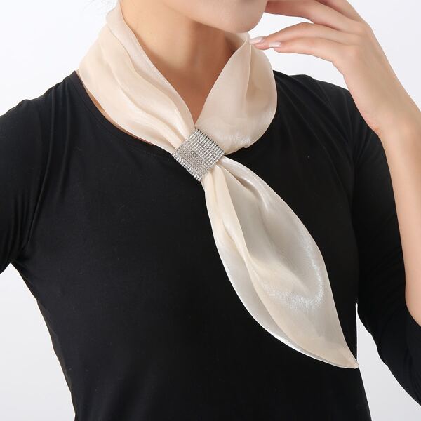 

Rhinestone Decor Scarf, Beige