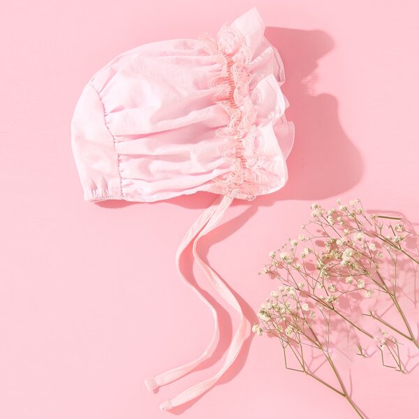 

Baby Lace Detail Hat, Pink