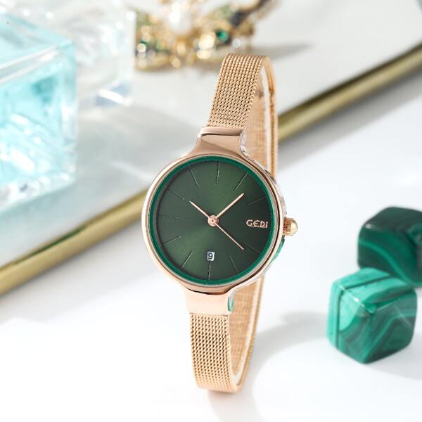

Mesh Strap Round Pointer Date Quartz Watch