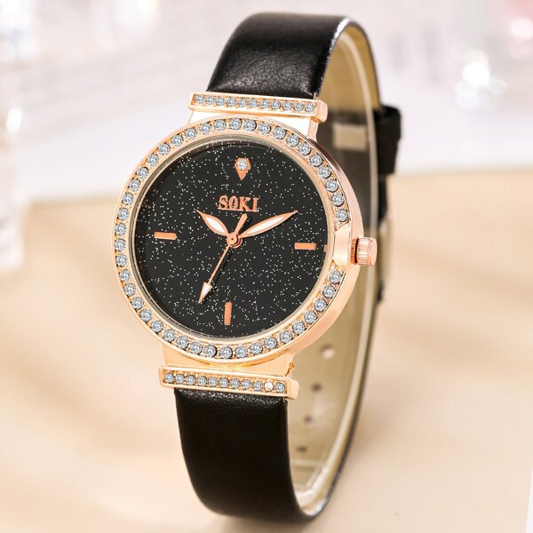 

Starry Sky Dial Round Pointer Quartz Watch