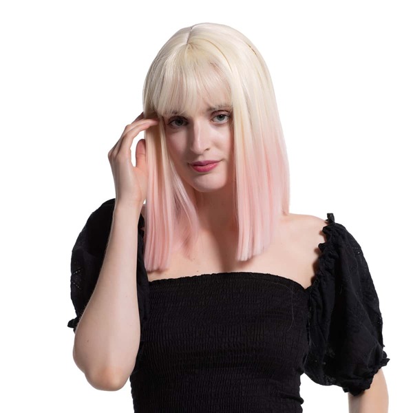 

Ombre Short Straight Wig With Bangs