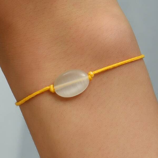 

Oval Stone Decor Bracelet, Multicolor