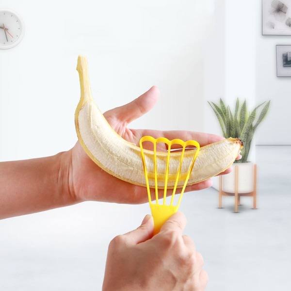 

1pc Plastic Banana Cutter, Yellow