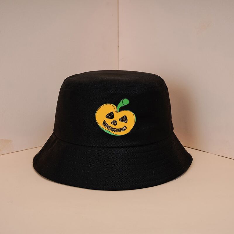 

Halloween Pumpkin Graphic Bucket Hat, Black