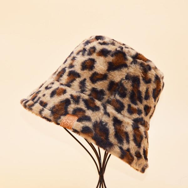 

Leopard Print Bucket Hat, Bronze