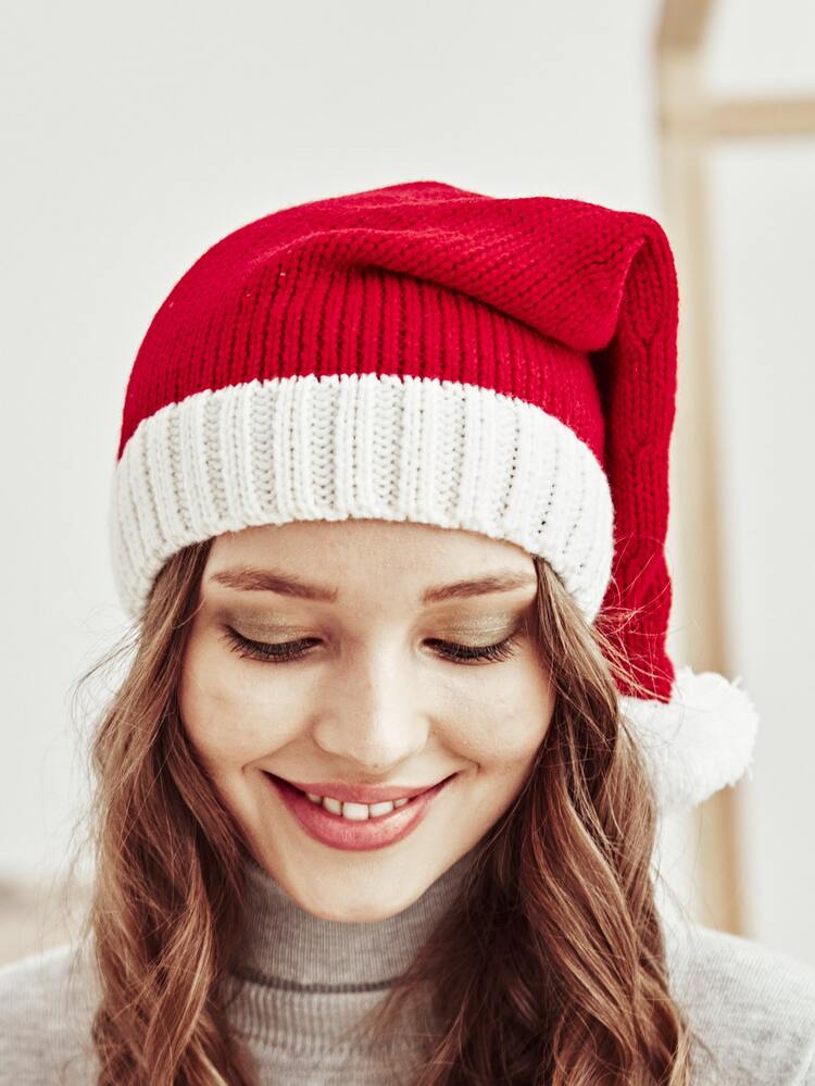Christmas Two Tone Knitted Hat