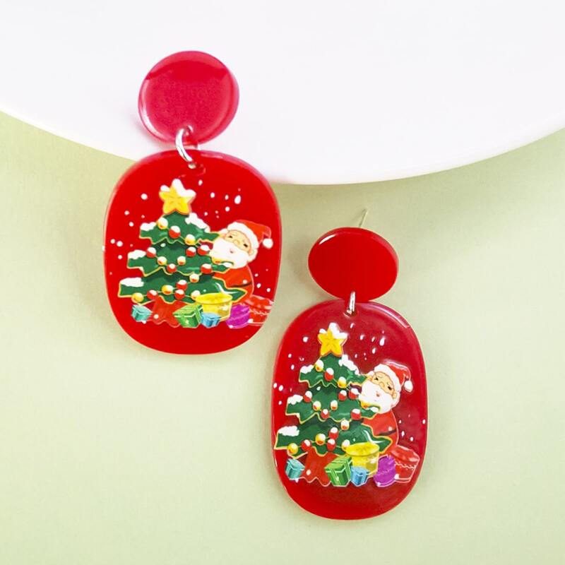 

Christmas Santa Claus Drop Earrings, Multicolor